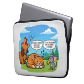 Funny Cartoon Hund, Katze und Maus Laptopschutzhülle (Vorderseite Links)