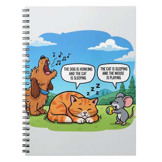 Funny Cartoon Hund, Katze und Maus Notizblock (Vorderseite)