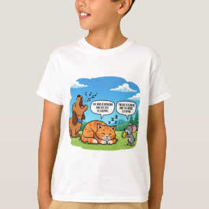 Funny Cartoon Hund, Katze und Maus T-Shirt