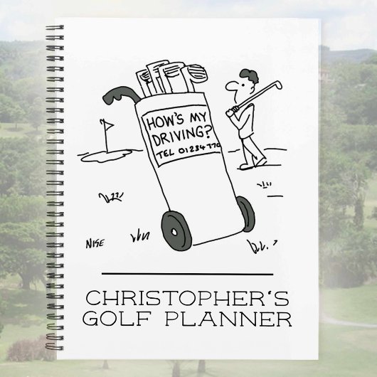 Funny Cartoon Illustration des Golfers. Planer