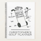 Funny Cartoon Illustration des Golfers. Planer (Vorderseite)