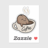 Funny Cartoon in der Kaffee Tasse Spaß Scrapbook Aufkleber (Blatt)