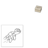 Funny Cartoon Jetpack Turtle 2 Gummistempel (Stempel)