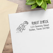 Funny Cartoon Jetpack Turtle-Adresse Gummistempel