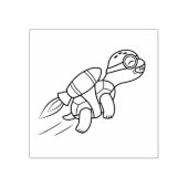 Funny Cartoon Jetpack Turtle Gummistempel (Prägung)