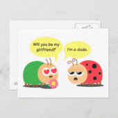 Funny Cartoon - Käfer Mistook Ladybug als Mädchen Postkarte (Vorne/Hinten)