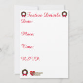 Funny Cartoon Katze im Kranz mit Weihnachten Einladung (Rückseite)