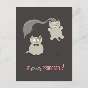 Funny Cartoon Katzen Save the Date Postkarte