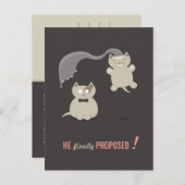 Funny Cartoon Katzen Save the Date Postkarte (Vorne/Hinten)