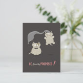 Funny Cartoon Katzen Save the Date Postkarte (Stehend Vorderseite)