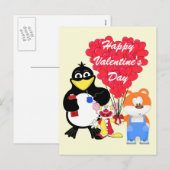 Funny Cartoon kids Valentines Feiertagspostkarte (Vorne/Hinten)