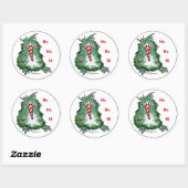 Funny Cartoon Kiwi Bird 2 Round Sticker (Blatt)