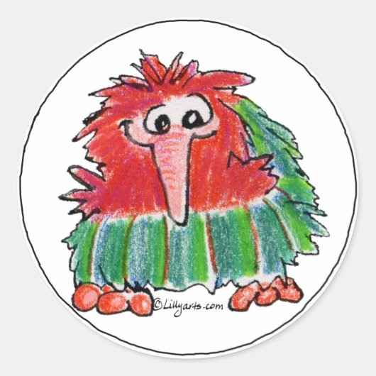 Funny Cartoon Kiwi Bird 3 Round Sticker (Vorderseite)