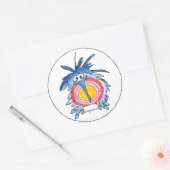 Funny Cartoon Kiwi Bird 4 Round Sticker (Umschlag)