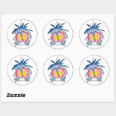 Funny Cartoon Kiwi Bird 4 Round Sticker (Blatt)