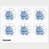 Funny Cartoon Kiwi Bird 5 Round Sticker (Blatt)