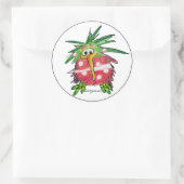 Funny Cartoon Kiwi Bird Round Sticker (Tasche)