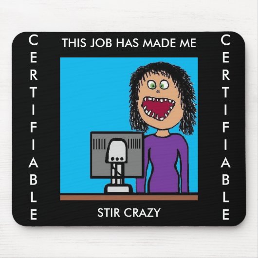 Funny Cartoon Klerikaler Büro Humor Mousepad (Vorne)
