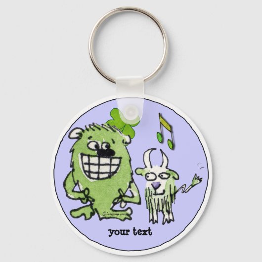 Funny Cartoon Kreaturen personalisierte Keychains Schlüsselanhänger (Vorderseite)
