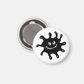 Funny Cartoon lächelt Black & White Germ Magnet (Vorderseite/Rückseite)