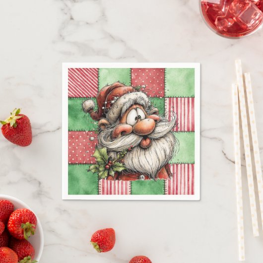 Funny Cartoon Laughing Santa Serviette (Beispiel)