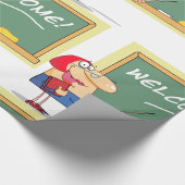 Funny Cartoon Lehrer Willkommen zurück in der Schu Geschenkpapier