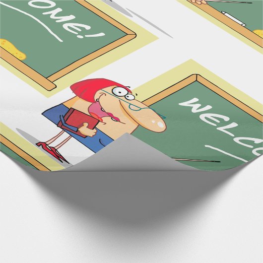 Funny Cartoon Lehrer Willkommen zurück in der Schu Geschenkpapier