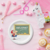 Funny Cartoon Lehrer Willkommen zurück in der Schu Pappteller (Party)