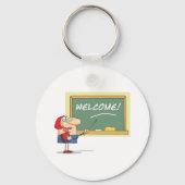 Funny Cartoon Lehrer Willkommen zurück in der Schu Schlüsselanhänger (Vorderseite)