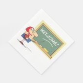 Funny Cartoon Lehrer Willkommen zurück in der Schu Serviette (Ecke)