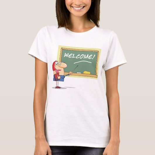 Funny Cartoon Lehrer Willkommen zurück in der Schu T-Shirt (Vorderseite)