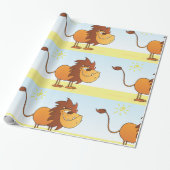 Funny Cartoon Löwe in Sun Safari Tier Geschenkpapier (Ungerollt)