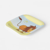 Funny Cartoon Löwe in Sun Safari Tier Pappteller (Gewinkelt)