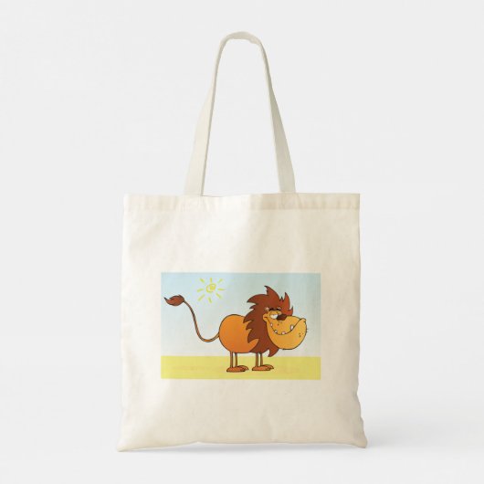 Funny Cartoon Löwe in Sun Safari Tier Tragetasche (Rückseite)