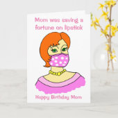 Funny Cartoon Mama Maske Lipstick Rot Geburtstag Karte (Gelbe Blume)