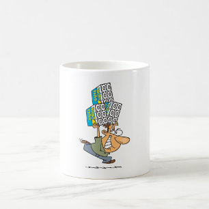 Funny Cartoon Man Panik kaufen Toilettenpapier Kaffeetasse