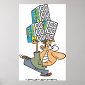 Funny Cartoon Man Panik kaufen Toilettenpapier Poster (Vorne)