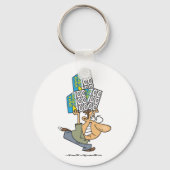 Funny Cartoon Man Panik kaufen Toilettenpapier Schlüsselanhänger (Rückseite)