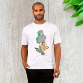 Funny Cartoon Man Panik kaufen Toilettenpapier T-Shirt