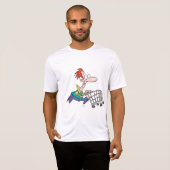 Funny Cartoon Man Running With Shopping Cart T-Shirt (Vorne ganz)