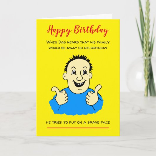 Funny Cartoon Man thumbs Up Birthday Card Karte (Vorderseite)