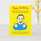 Funny Cartoon Man thumbs Up Birthday Card Karte (Gelbe Blume)