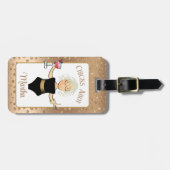 Funny Cartoon Matte Woman Cruise Beach Tropical Gepäckanhänger (Vorderseite horizontal)