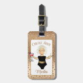 Funny Cartoon Matte Woman Cruise Beach Tropical Gepäckanhänger (Vorderseite vertikal)