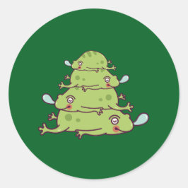 Funny Cartoon Moderne, einfach klassische Frösche Runder Aufkleber