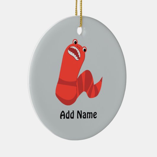 Funny Cartoon Mongolian Death Worm Keramik Ornament (Rechts)