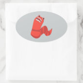 Funny Cartoon Mongolian Death Worm Ovaler Aufkleber (Tasche)