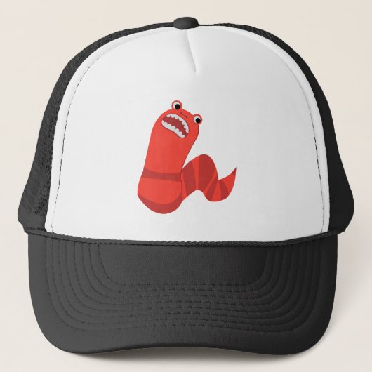 Funny Cartoon Mongolian Death Worm Truckerkappe (Vorderseite)