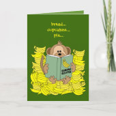 Funny Cartoon Monkey mit Bananen Puck Danke Karte (Vorderseite)