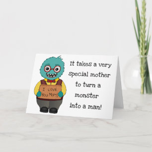 Funny Cartoon Monster Happy Mother's Day From Son Karte